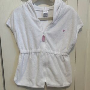 Carter's White Hooded Kids swim cover up